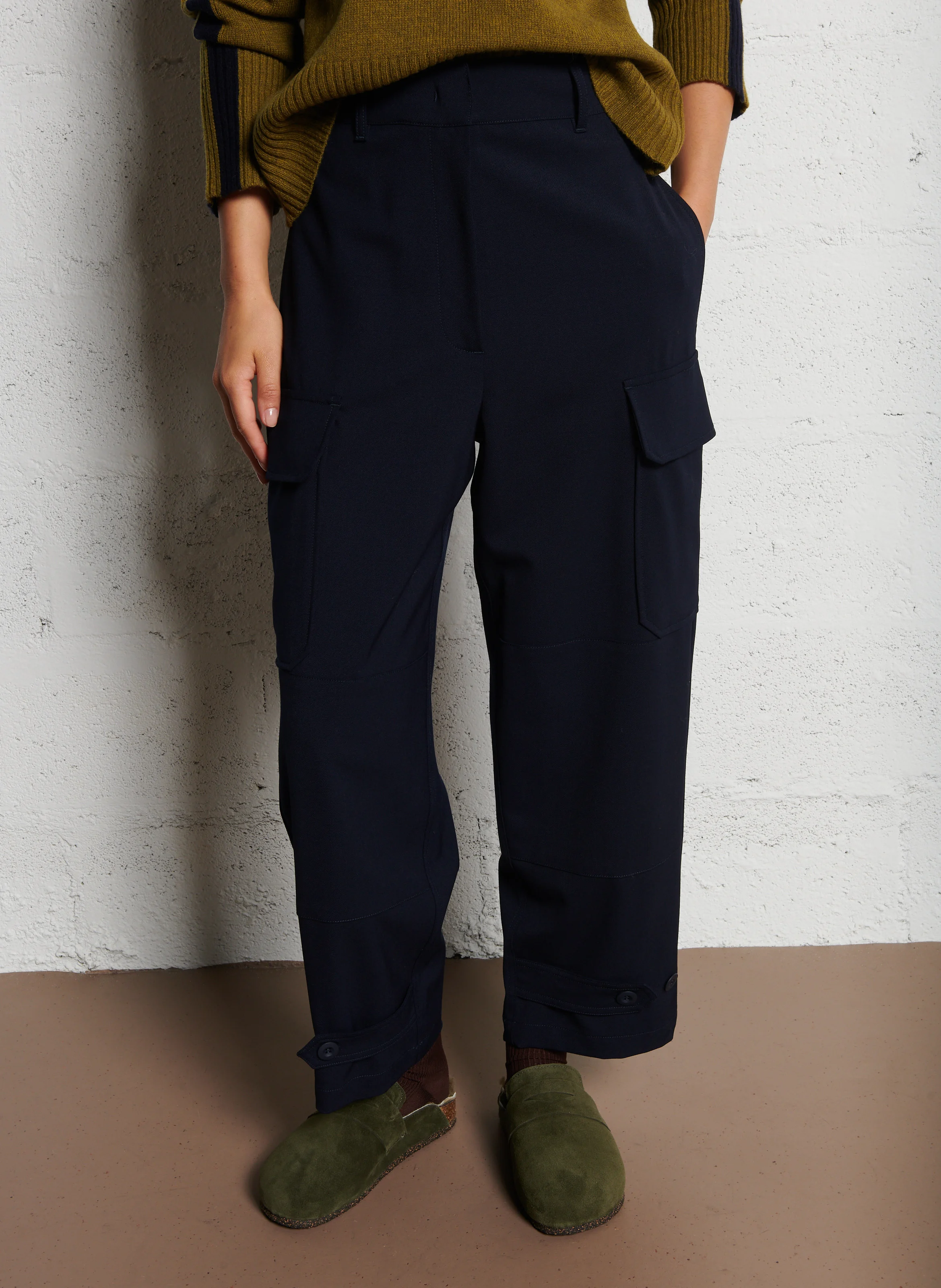 BORIS - Pantalon large taille haute | Bleu