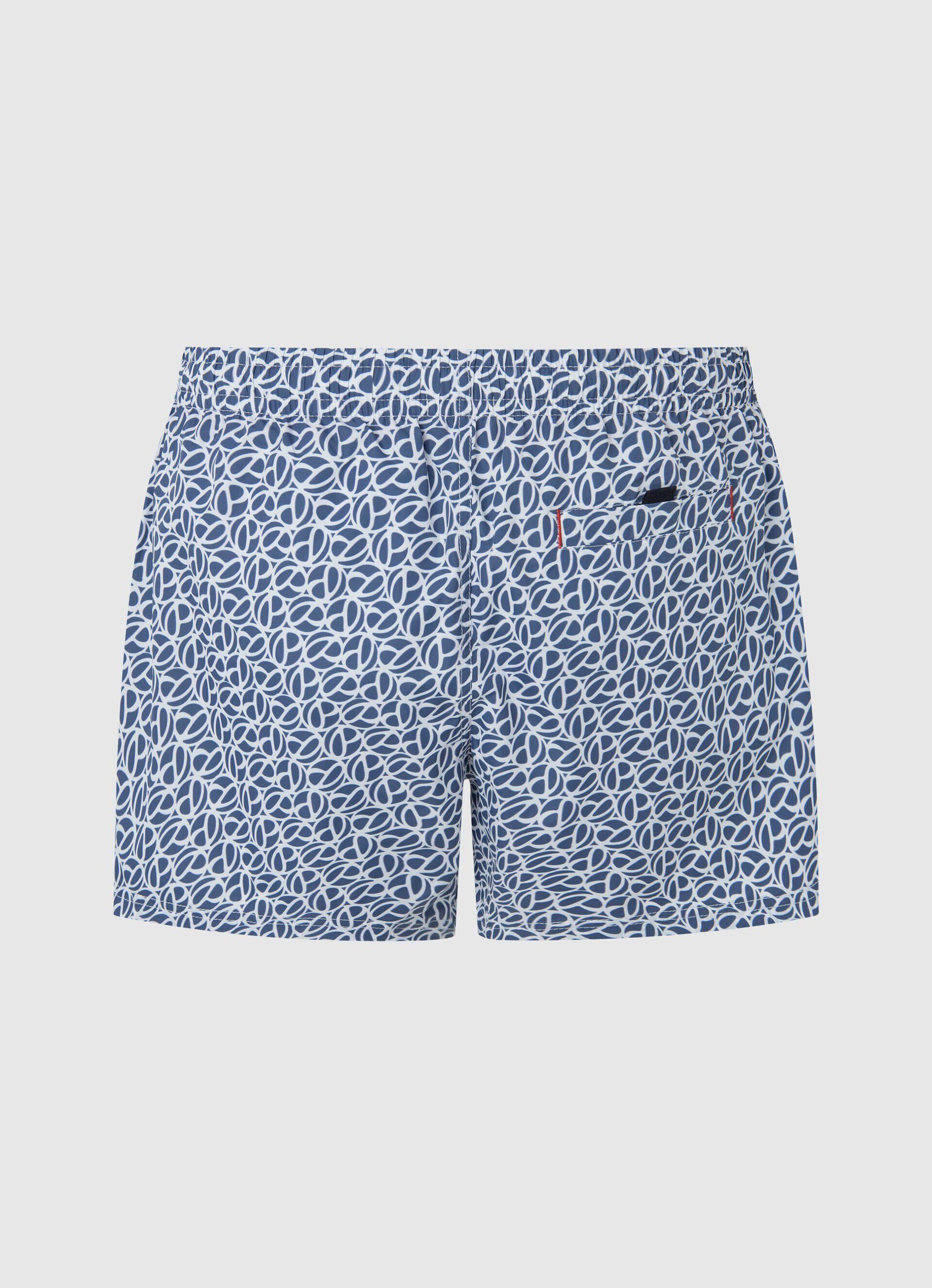 Bermuda com logo estampado - azul marinho