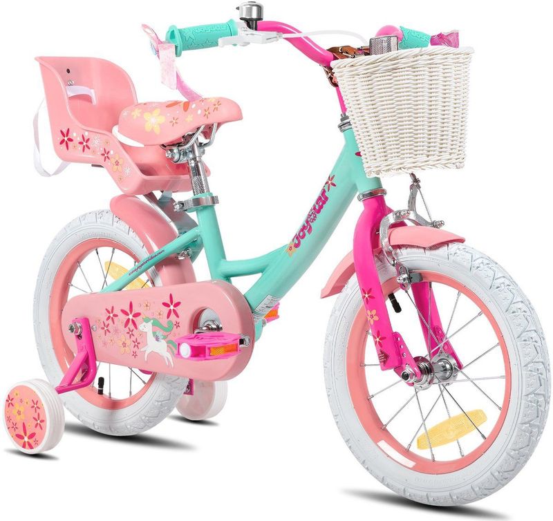 Joystar - Unicorn - Kinderfiets - Groen - 12 Inch - Met Mand en Zijwieltjes