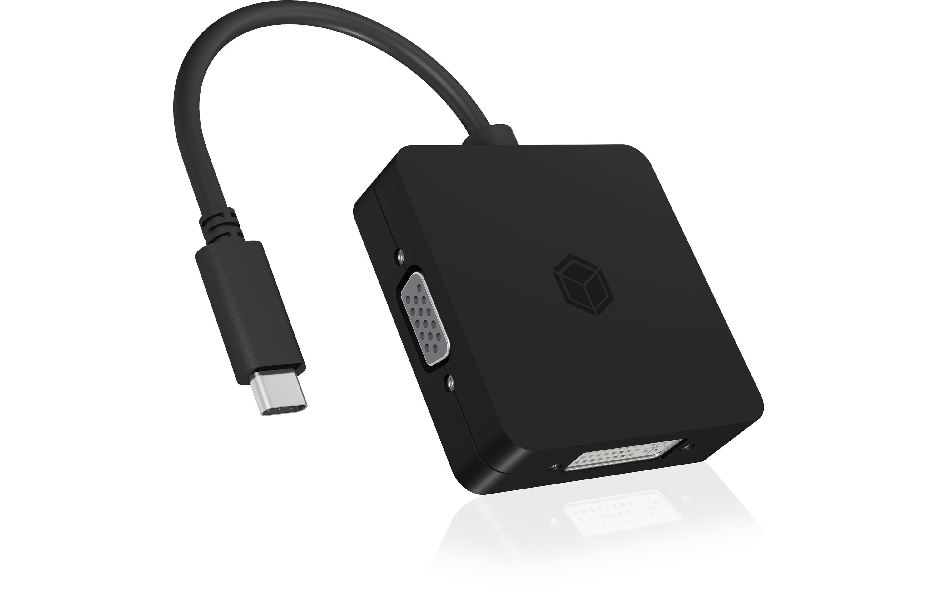 Adapter IB-DK1104-C USB Type-C - DisplayPort/DVI-D/HDMI/VGAVier in einem USB-C-Videoadapter
