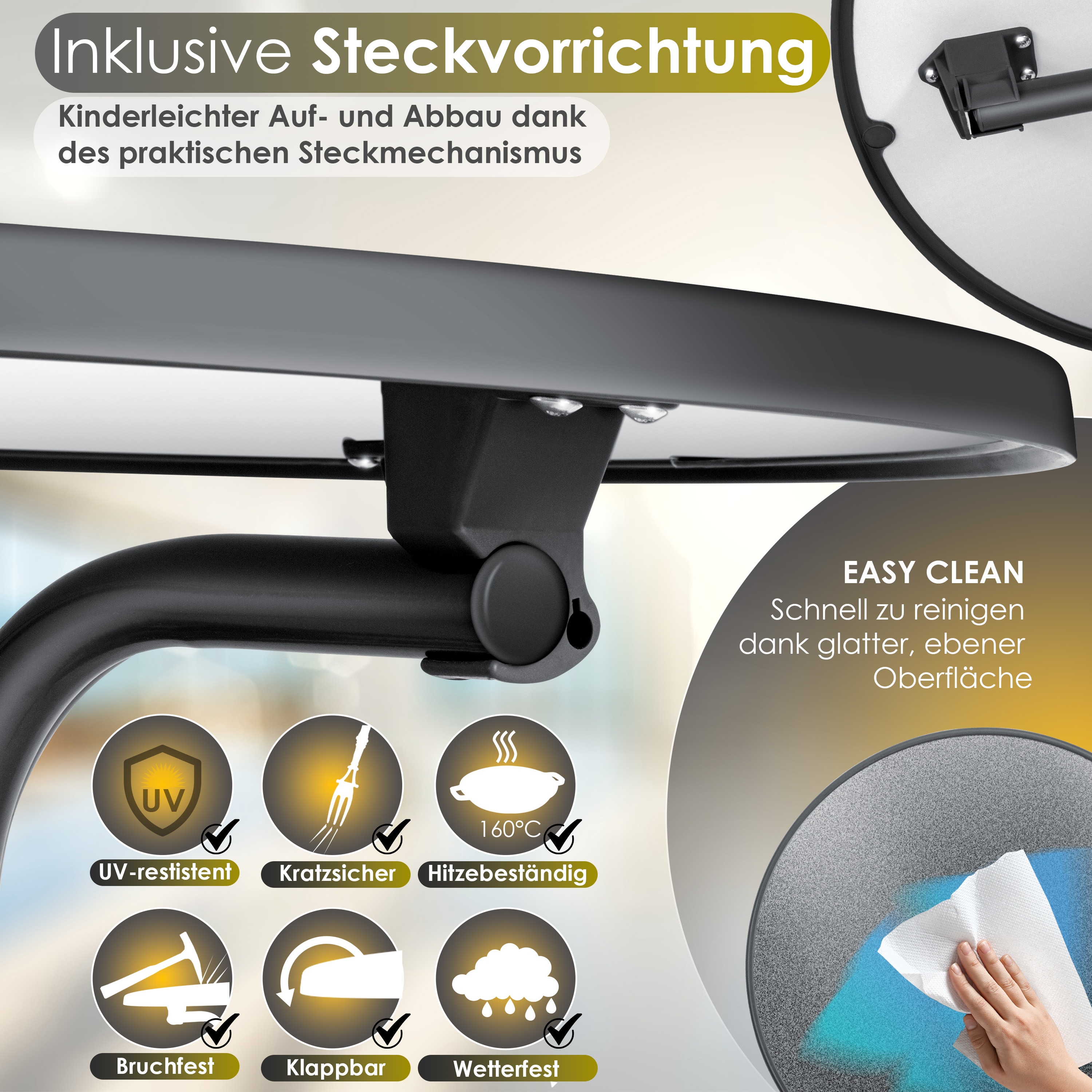 KESSER® Gastro Stehtisch klappbar - Gastronomie Bistrotisch rund - Wetterbeständiger Klapptisch Gartentisch - Runder Partytisch - Hitzebeständig - Stabil und sicher