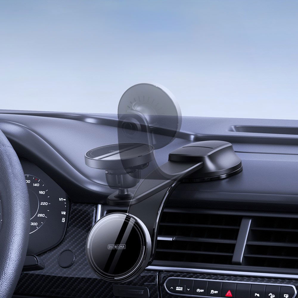 (15W) Dashboard MagSafe Auto KFZ Ladegerät Saugnapf Halterung - Schwarz
