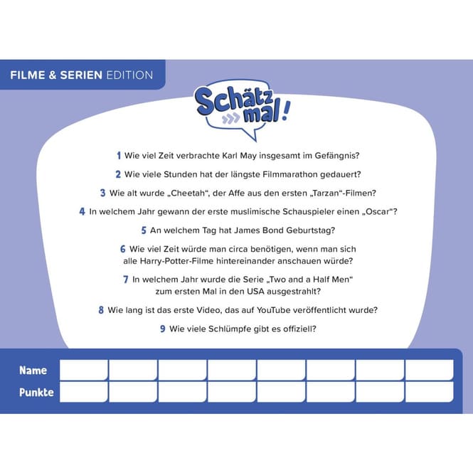 Schätz mal - Filme & Serien Edition - Das Quiz mit Lach- und Staungarantie