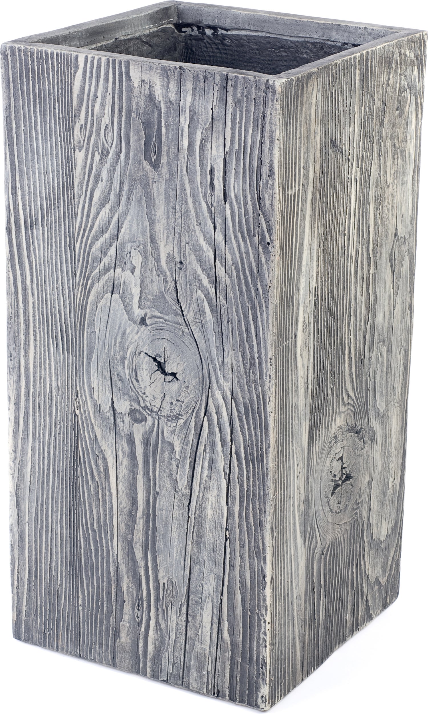 Bak kubus hoog Wood 23 x 23 x 50 cm grafiet