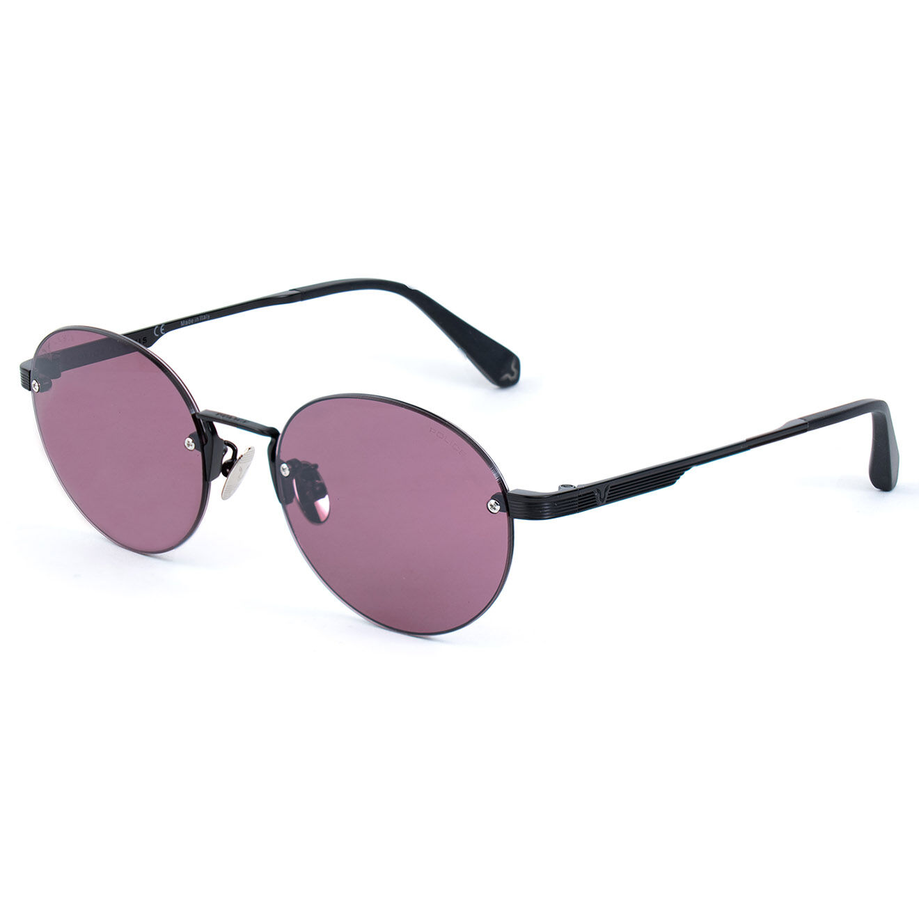Police Lunettes de soleil Homme violet/miroir argenté