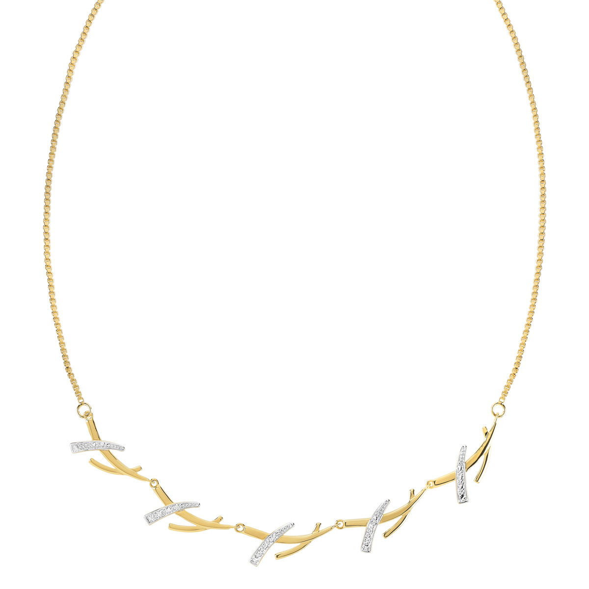 Collier plaqué or 2 tons branche 45 cm