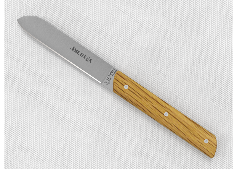 Service de 6 couteaux de table avec un manche en bois de chêne et lame en acier inoxydable