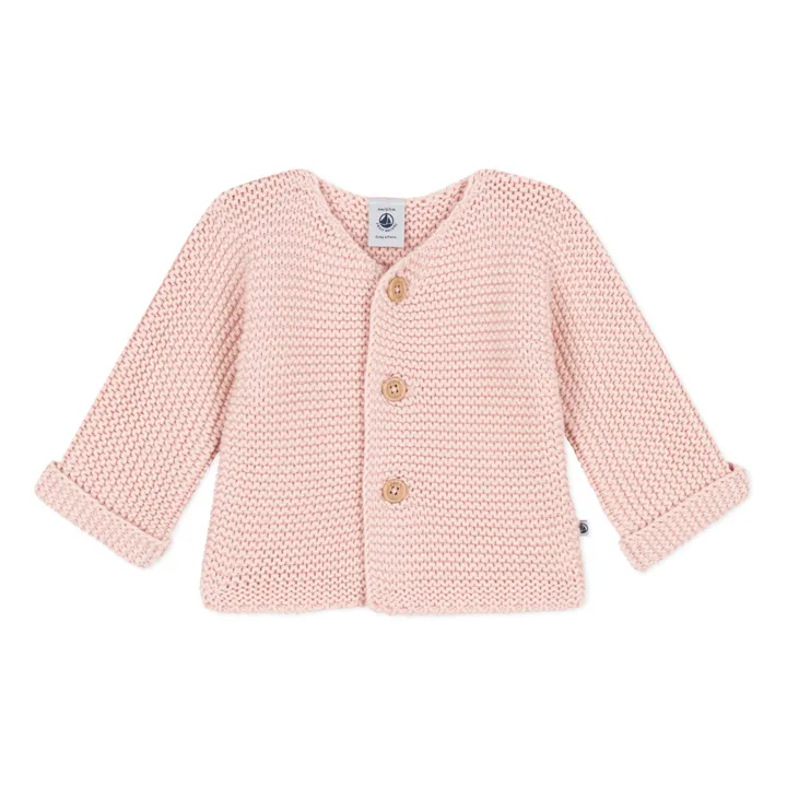 Petit Bateau Cardigan Point Mousse | Rose pâle