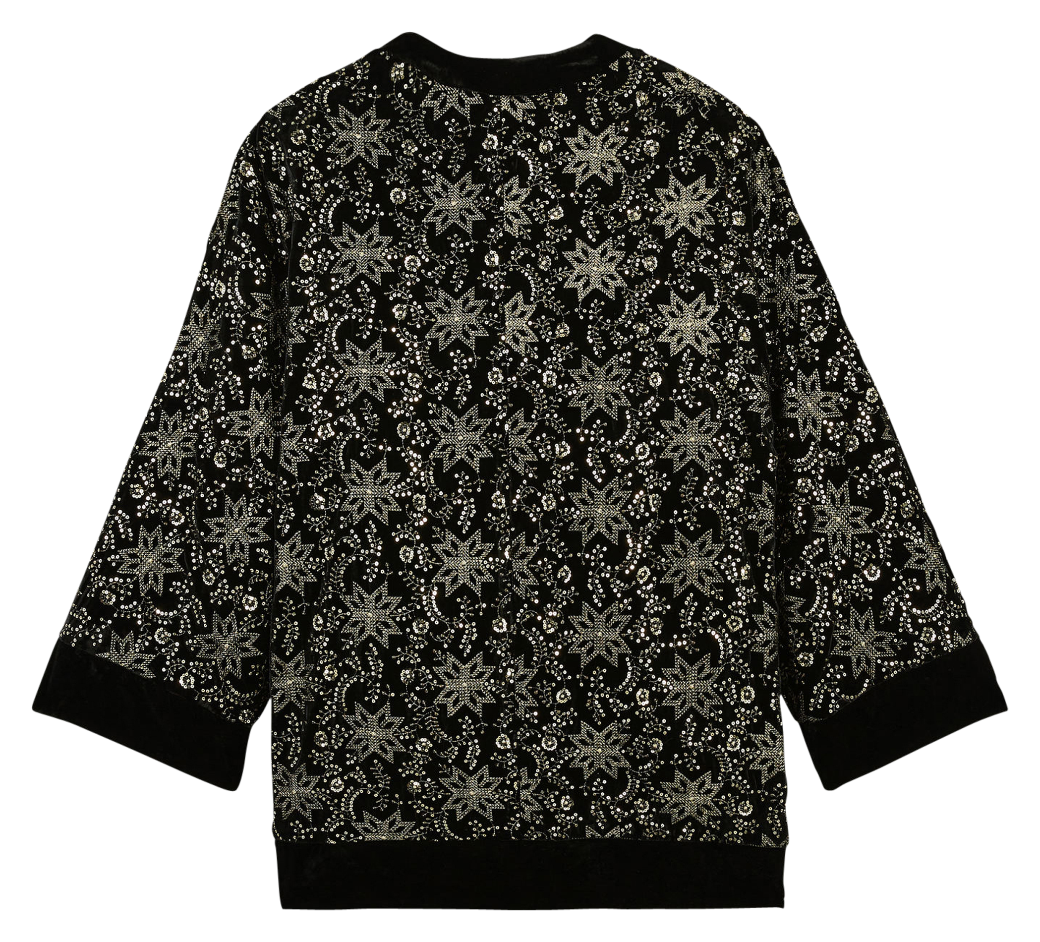 RAYON - Veste longue oversize brodée | Noir