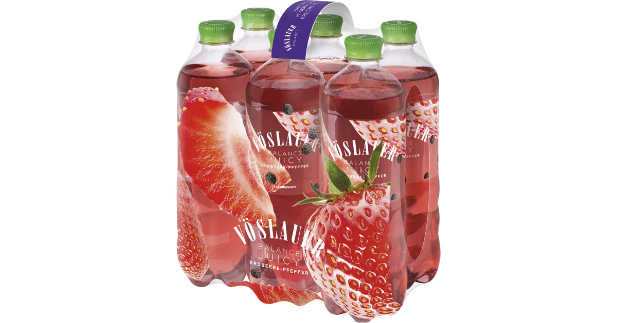 Vöslauer Balance Erdbeere-Pfeffer Tray 6x 0,75 Liter (Einweg)