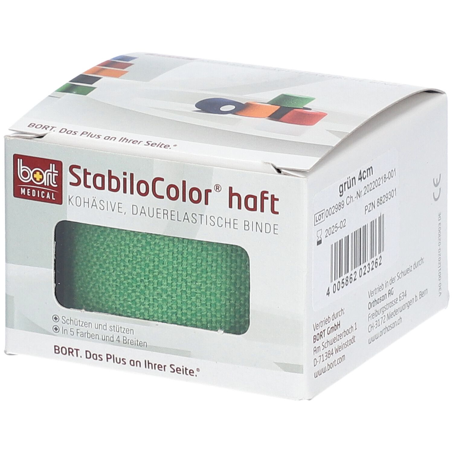 BORT StabiloColor® haft Binde 4 cm grün