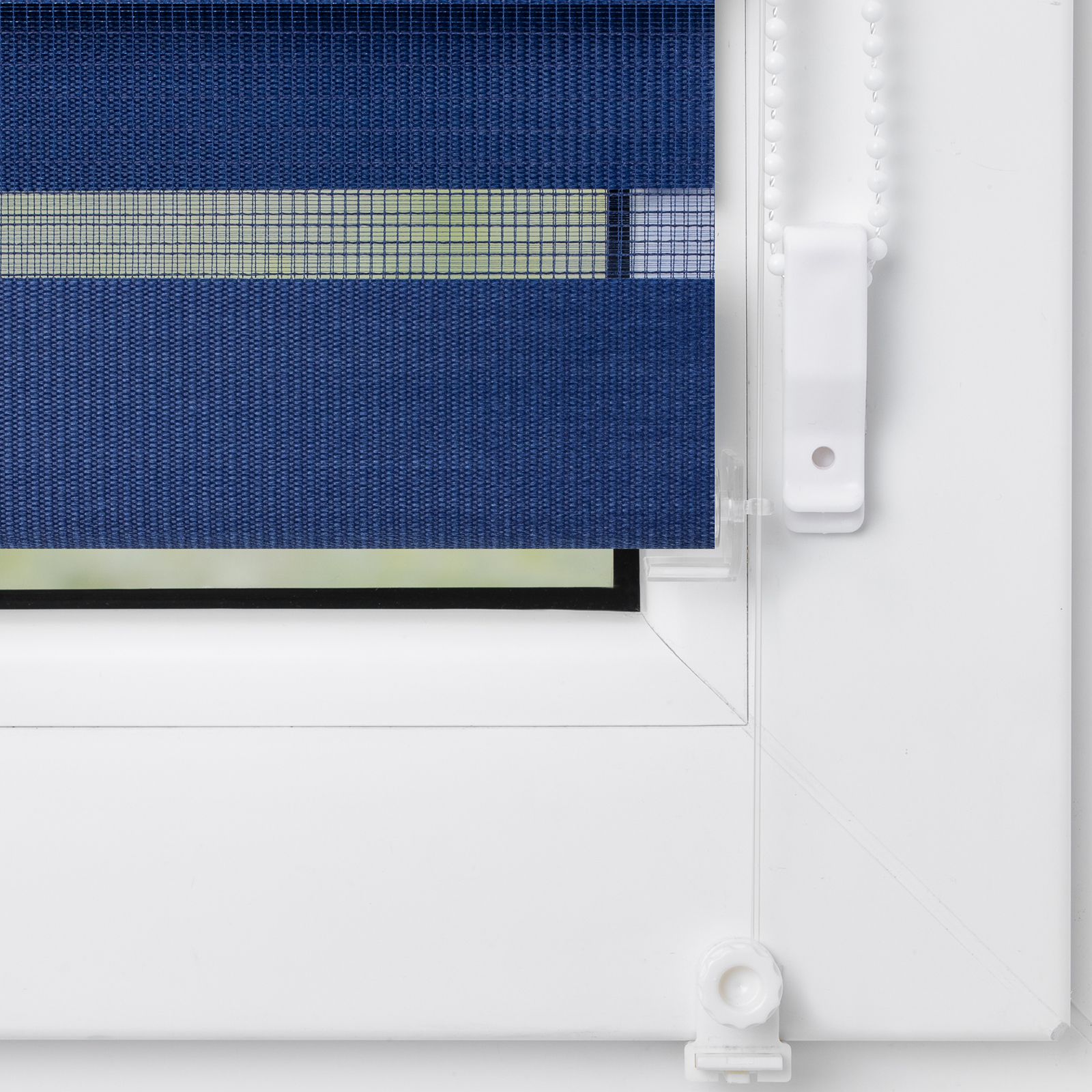 LICHTBLICK Doppelrollo - blau - spannbar - 70x150 cm
