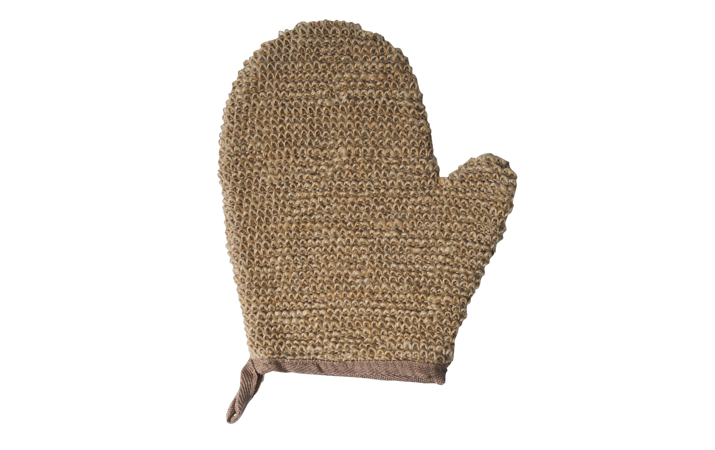 Peelinghandschuh aus Jute 25 x 18 cm, BraunBadehandschuh