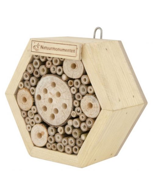 Natuurmonumenten Insectenhuis Zeshoek - Nestkast - 8x16x16 cm Small