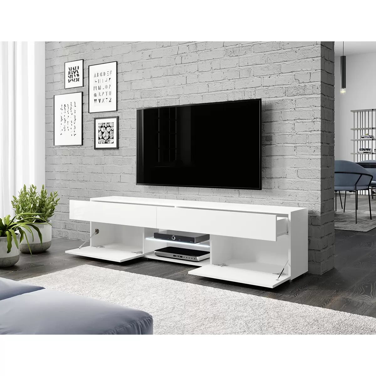 Lowboard Carrara 180 weiss