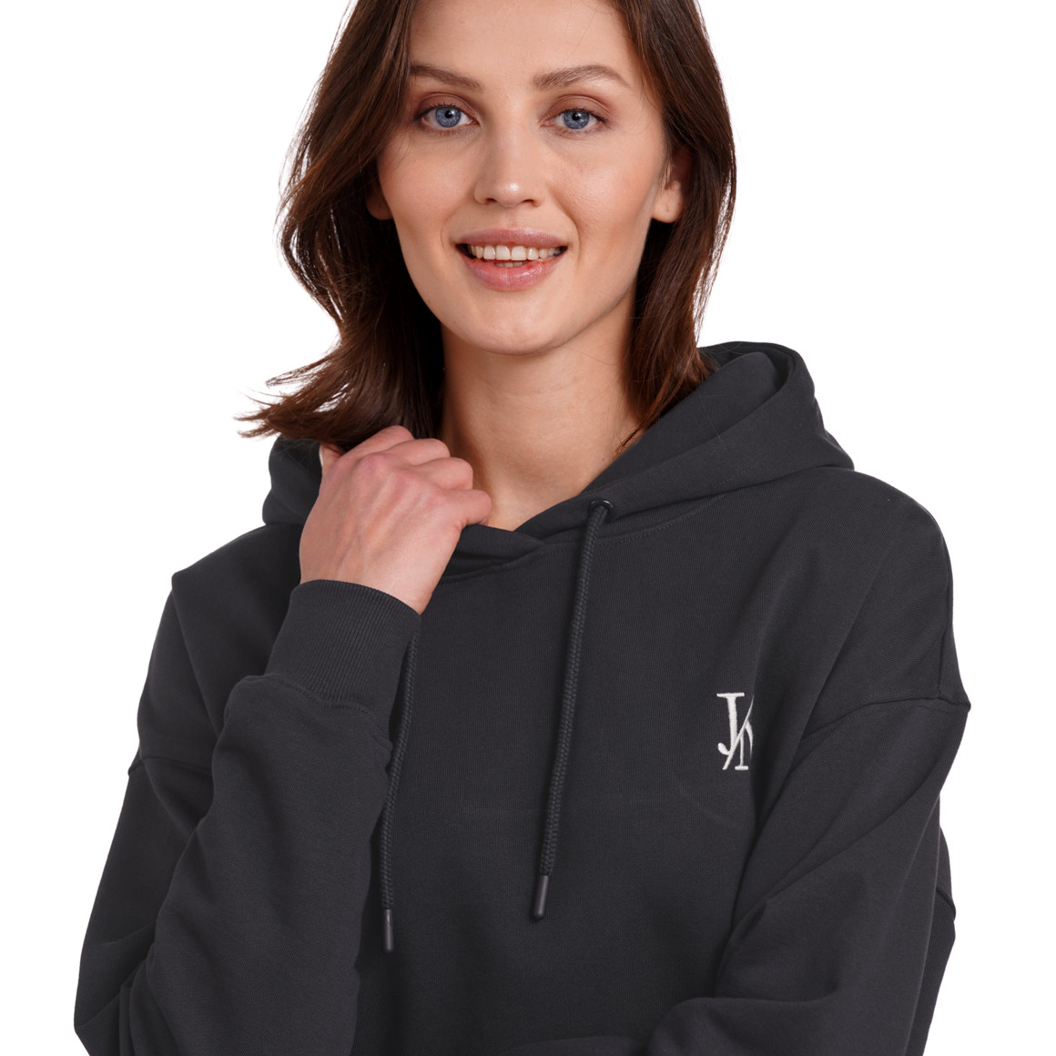 Jonas Nielsen Damen Hoodie mit Logo-Stickerei dunkelblau