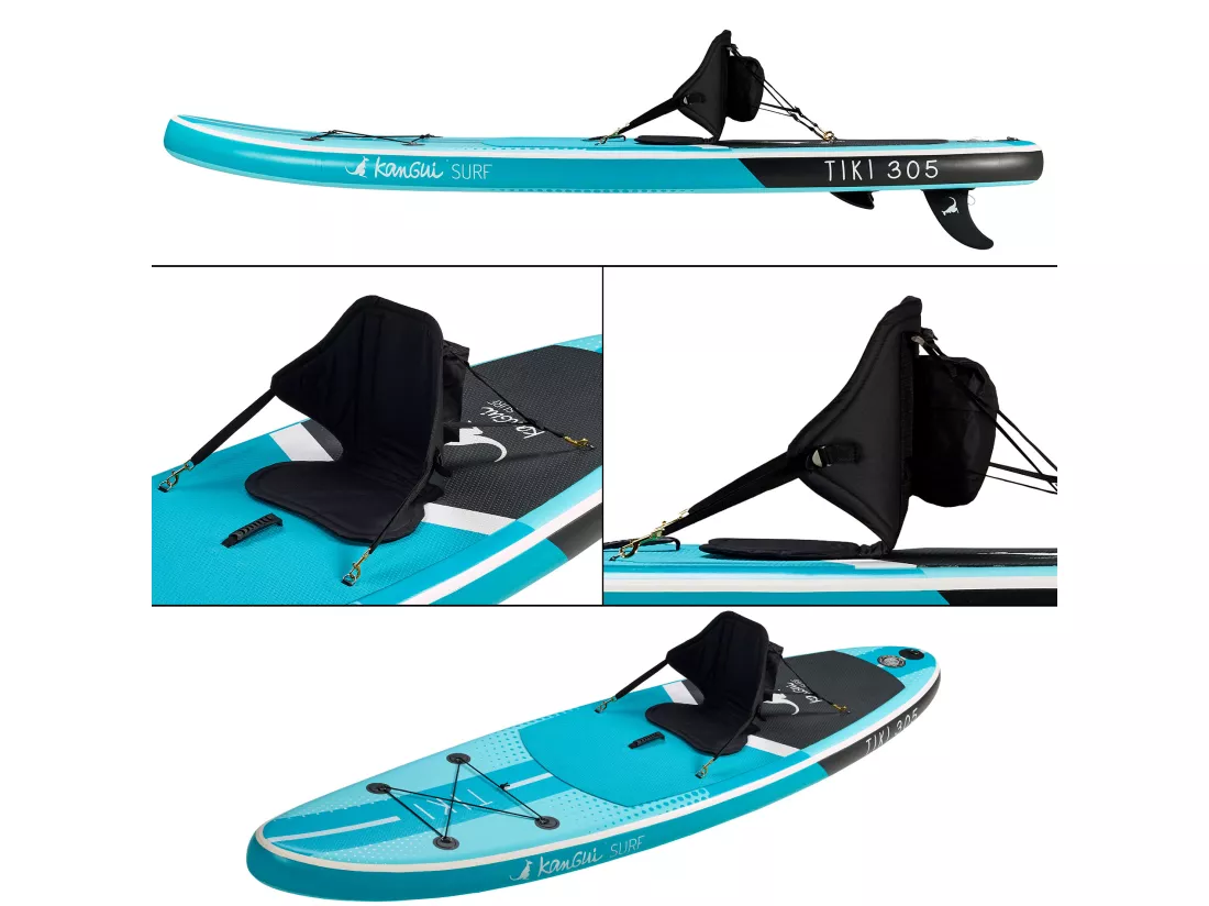Kangui - Stand up paddle gonflable SUP avec siège kayak, 305cm - TIKI