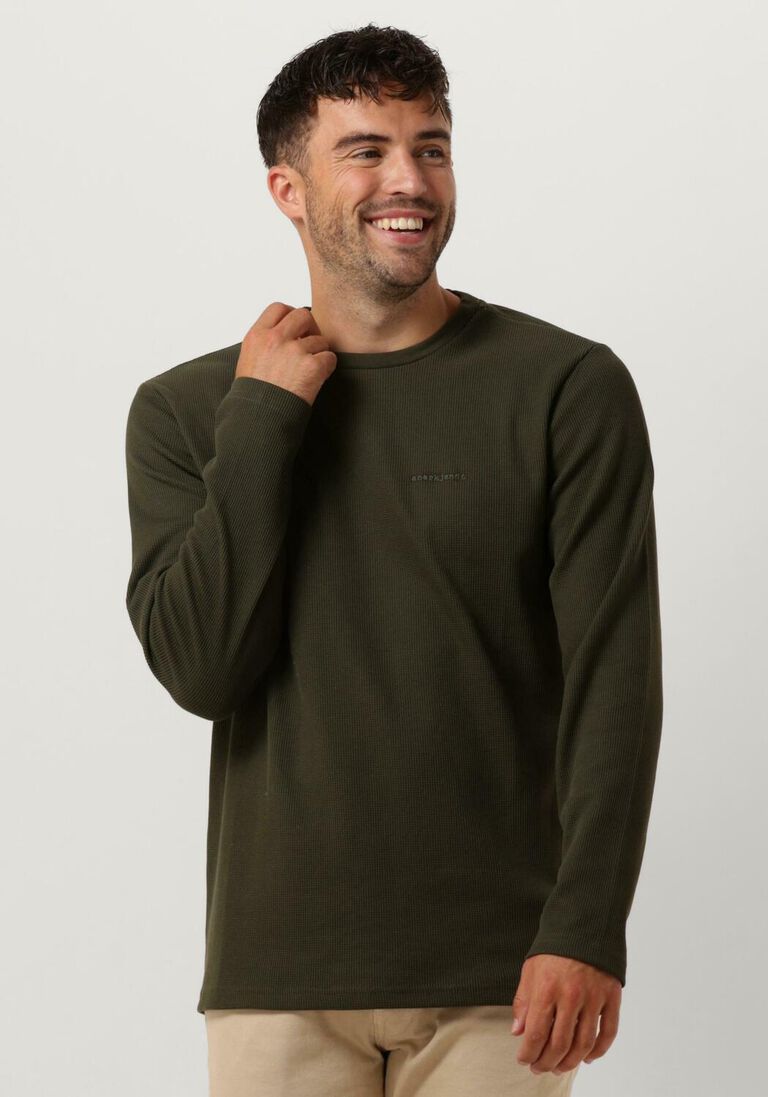 ANERKJENDT donkergroene anerkjendt  aksilo l/s waffle emb ls