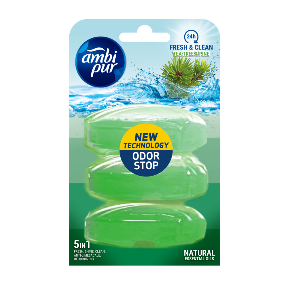 Ambi Pur Toiletblok Navulling Tea Tree & Dennen3 stuk