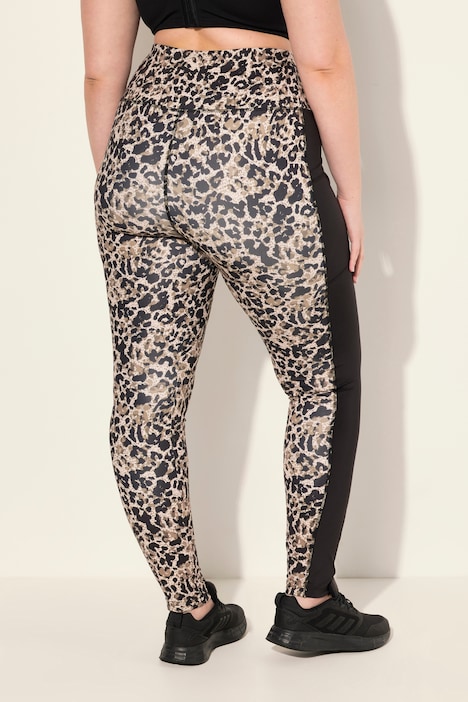 Sport-Leggings, Leomuster, schnelltrocknend, recycelt