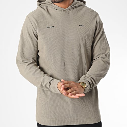 Sweat Capuche Logo Tape Center Back D22394-D250 Beige