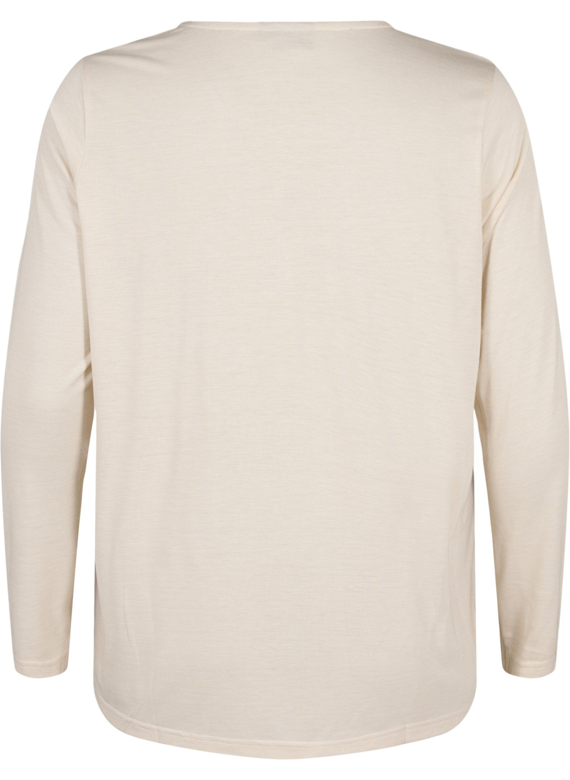 Langærmet t-shirt med rund hals