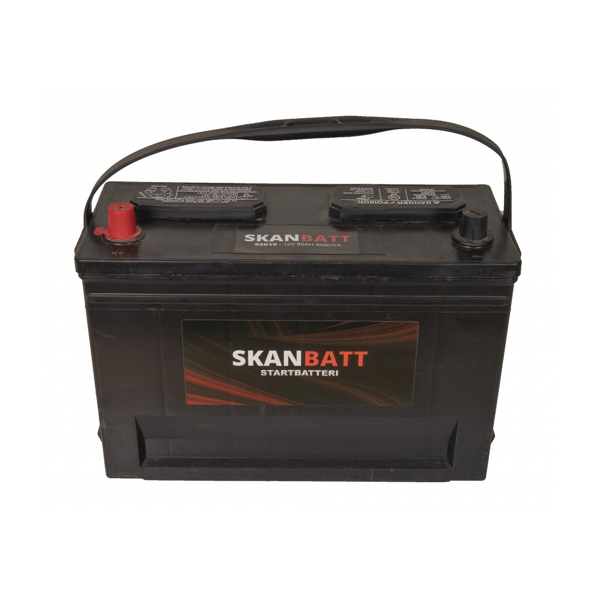 SKANBATT MF50-600 Startbatteri 12V 80AH 600CCA (343x127x234/254) +venstre
