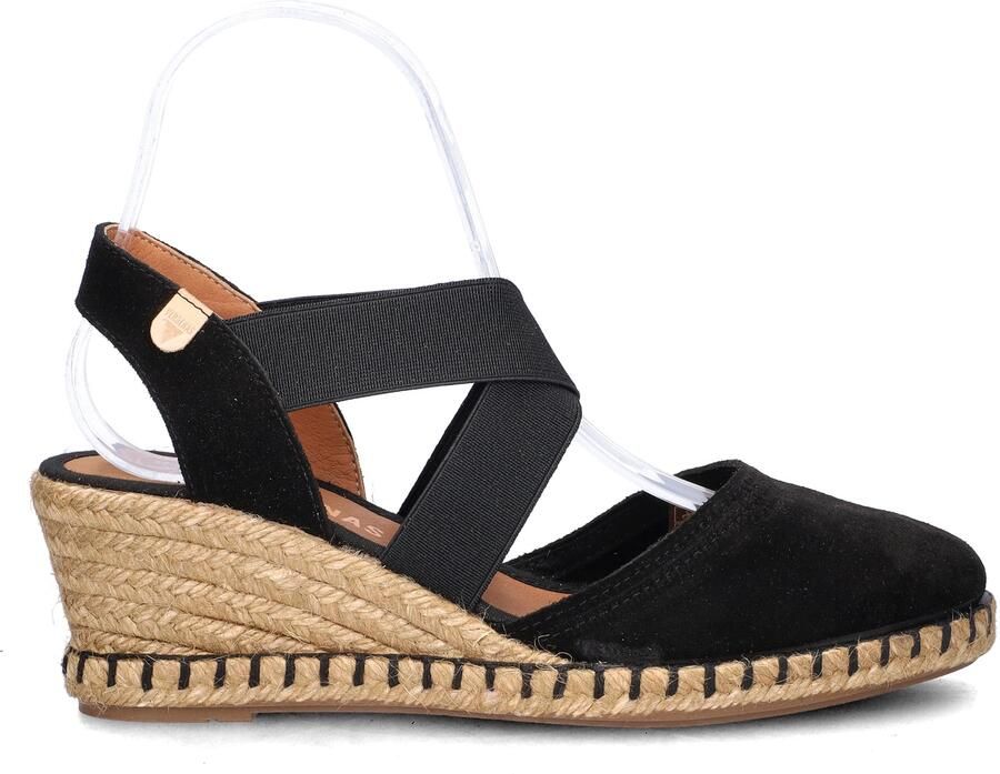 Verbenas Mila Serraje suède espadrilles zwart