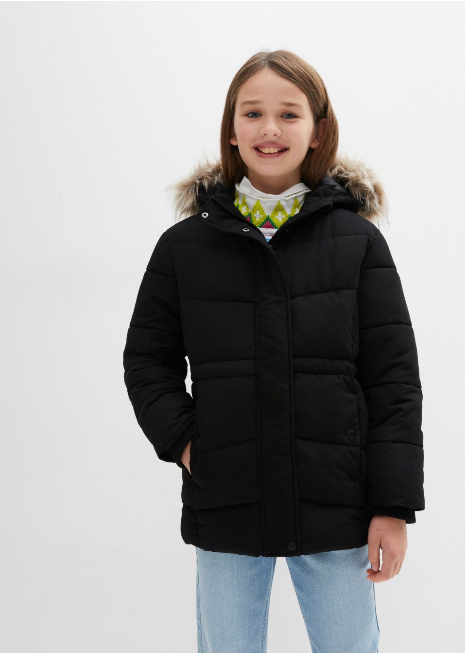 Meisjes winterparka met capuchon