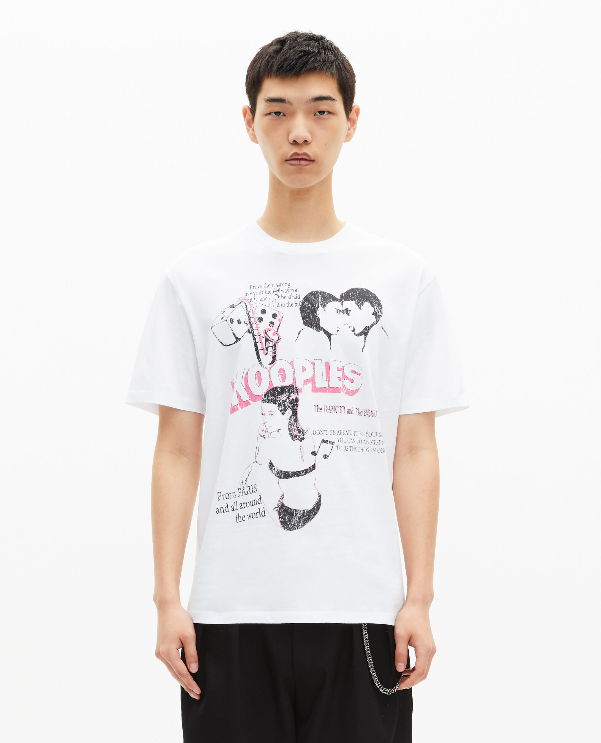 T-shirt avec sérigraphie blanc