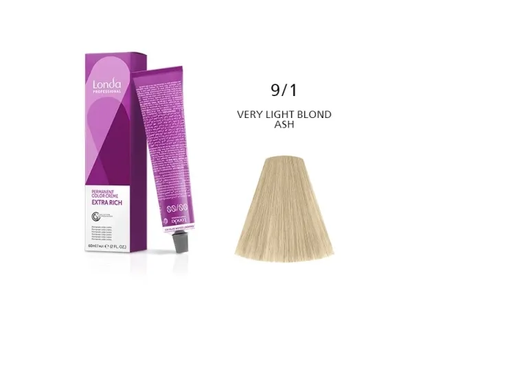 Londa Professional Londa Professional, Londacolor, Permanent Hair Dye, 9/1 Very Light Blond Ash, 60 ml For Women