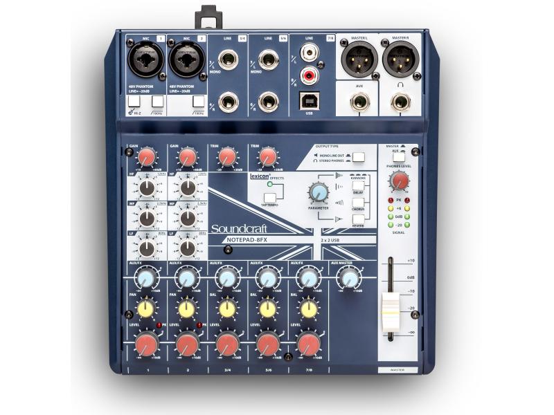 Soundcraft Mischpult Notepad-8FX Kompakter Analog Mixer mit USB Interface