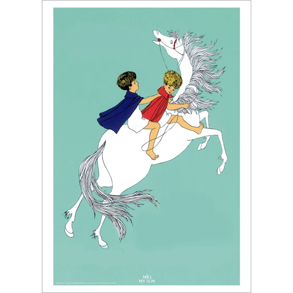 Køb Poster & Frame Astrid Lindgren - On Horse Back - Mio My Son