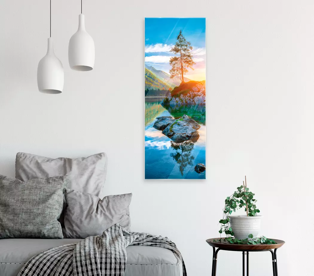 Glasbild 30 x 80 cm Hintersee