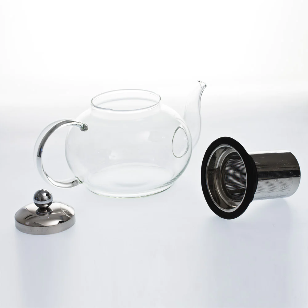 Théière 1 l en borosilicate décor noir Table passion