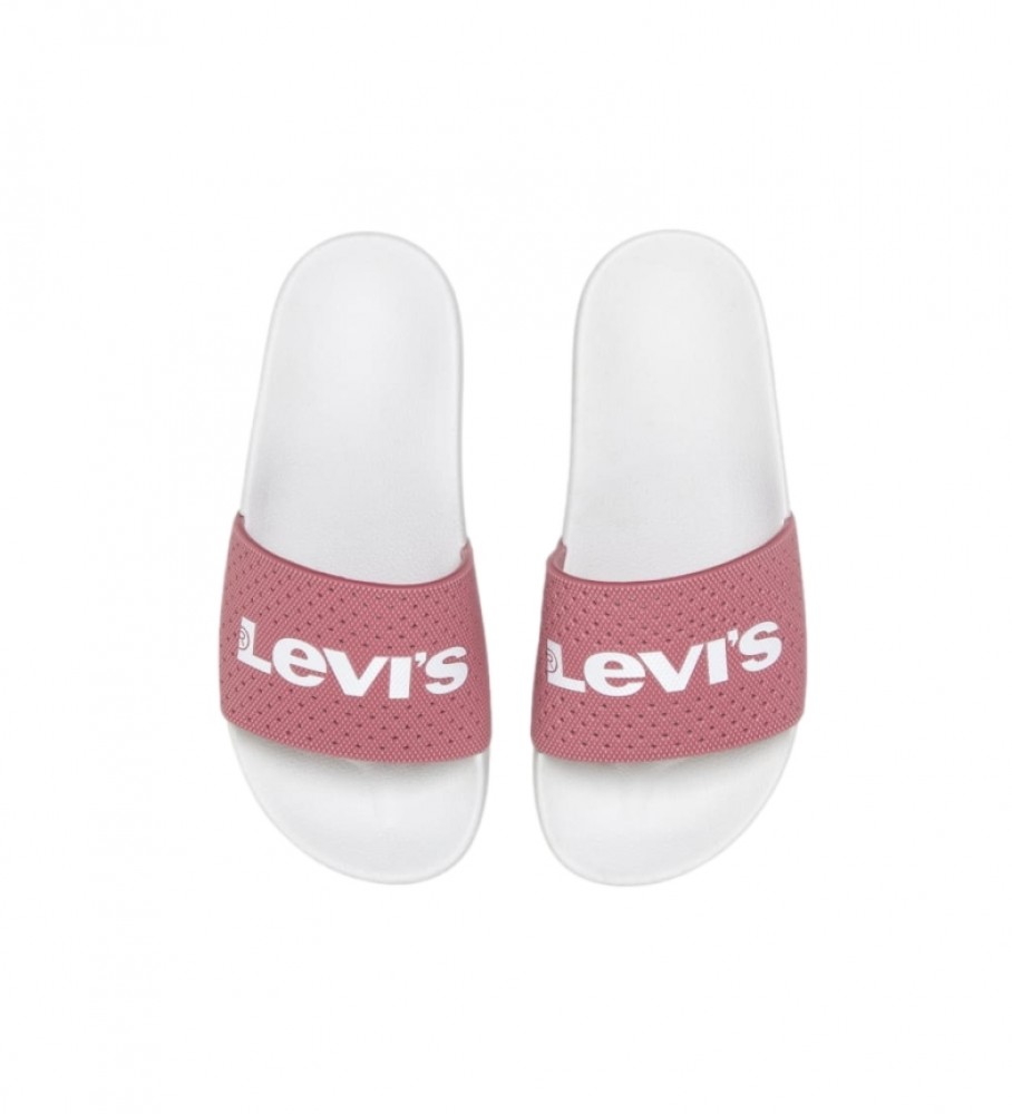 Chinelo Levi's June Perf S rosa e branco
