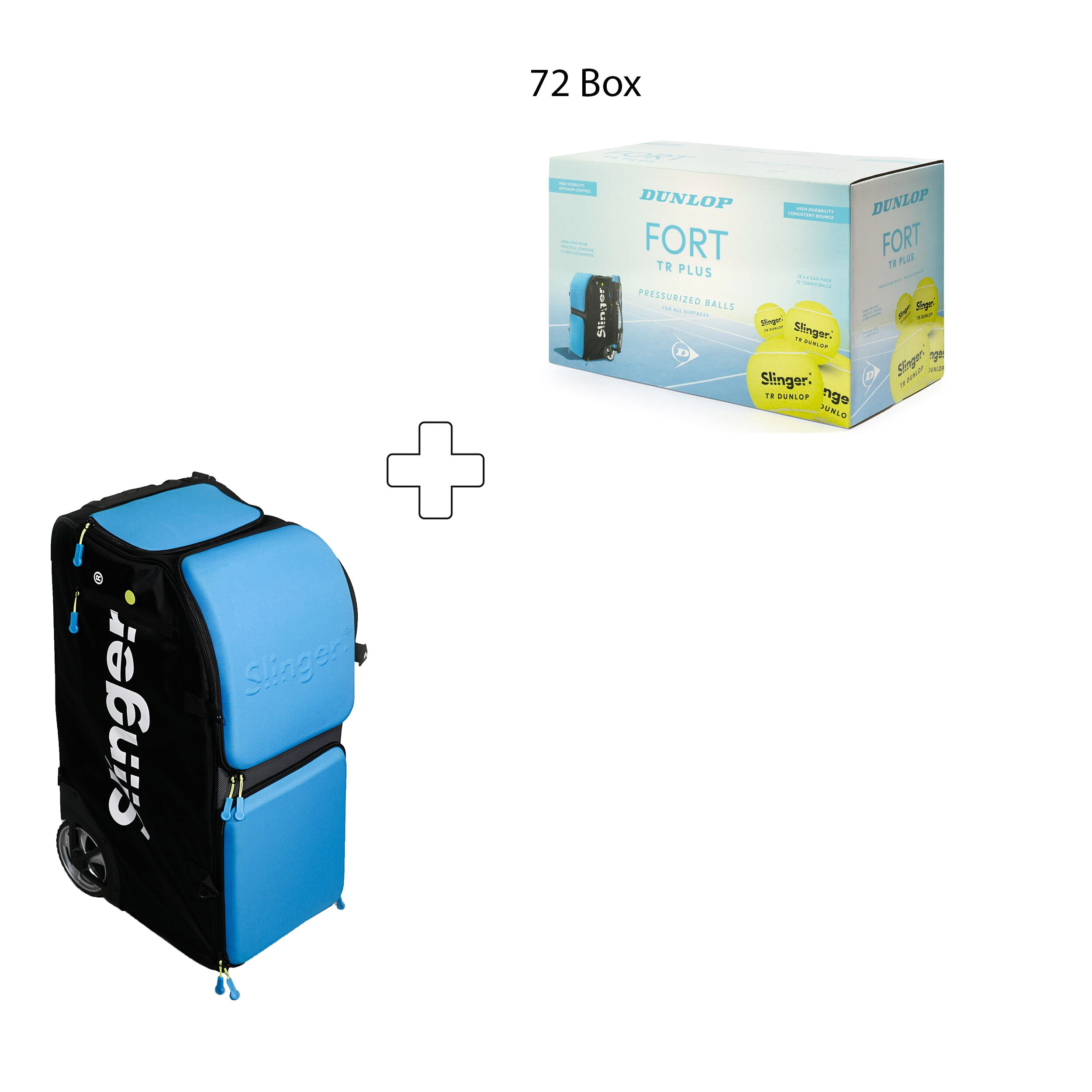 Slinger Bag Package Plus Dunlop Fort TR Plus 72er Box Lance-balles