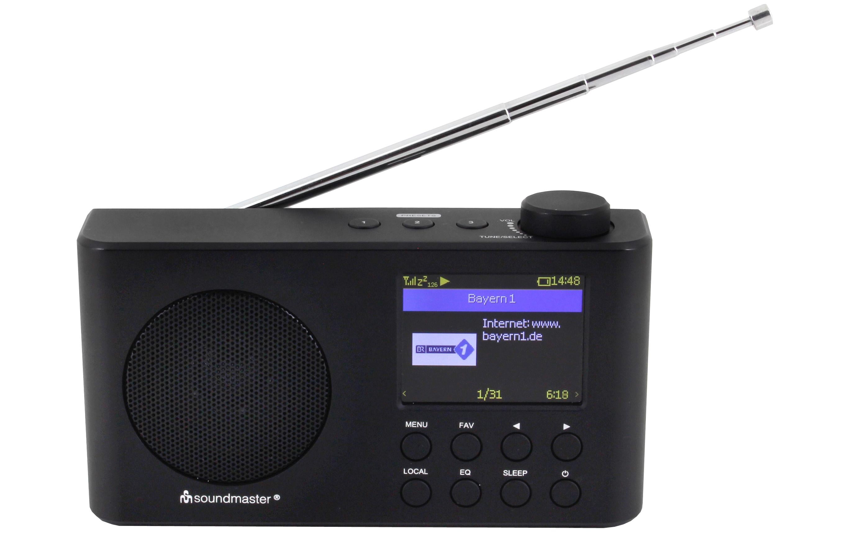 Internet Radio IR6500SW SchwarzPortables Internetradio mit eingebautem Akku und Farbdisplay
