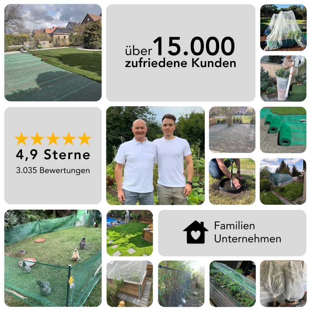 Florade Premium Mollengaas 1,5 m x 15 m Polyethyleen (PE) Groen incl. effectieve bescherming tegen mollen
