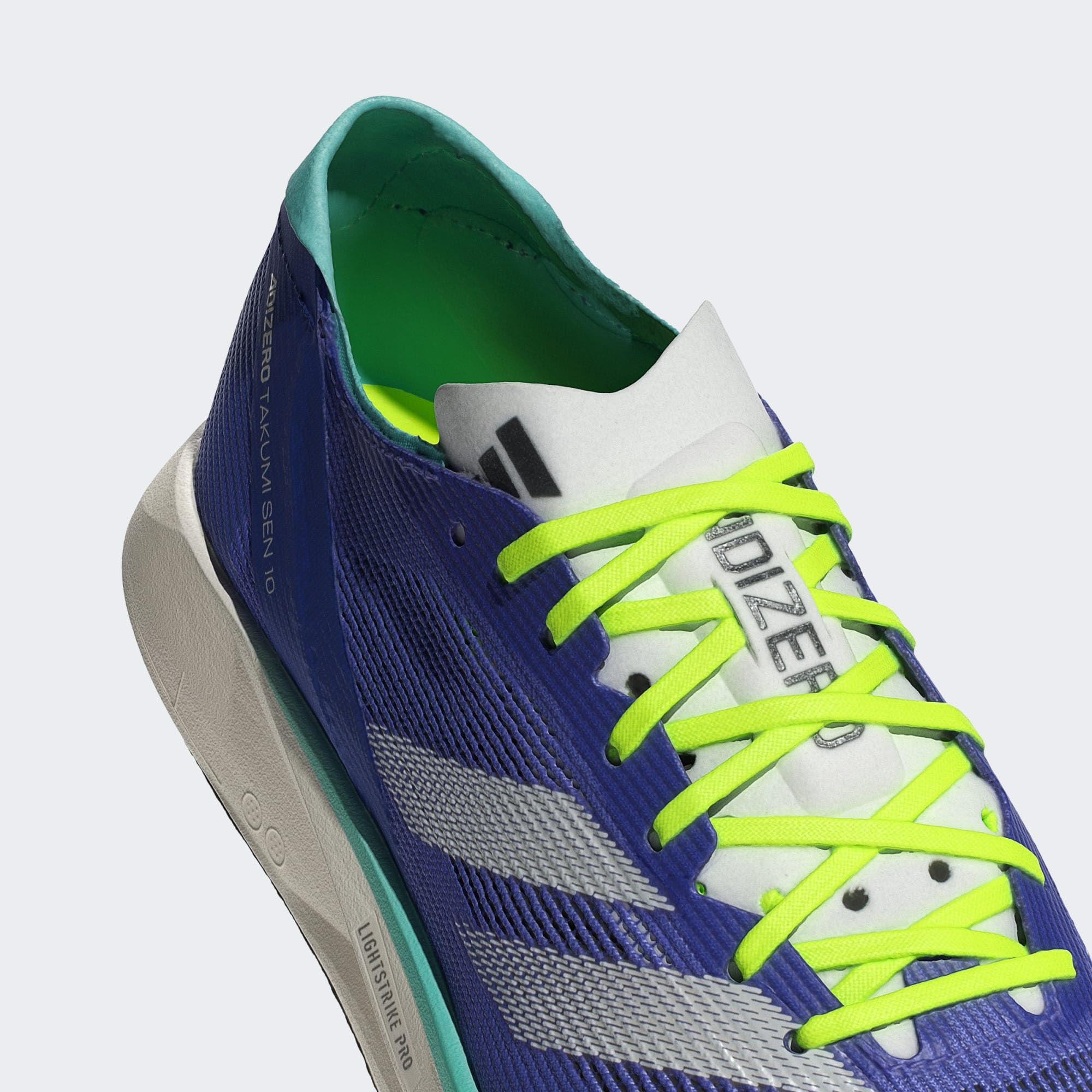 Adizero Takumi Sen 10 Dame Cobalt Blue/Zero Metallic/Lucid Lemon