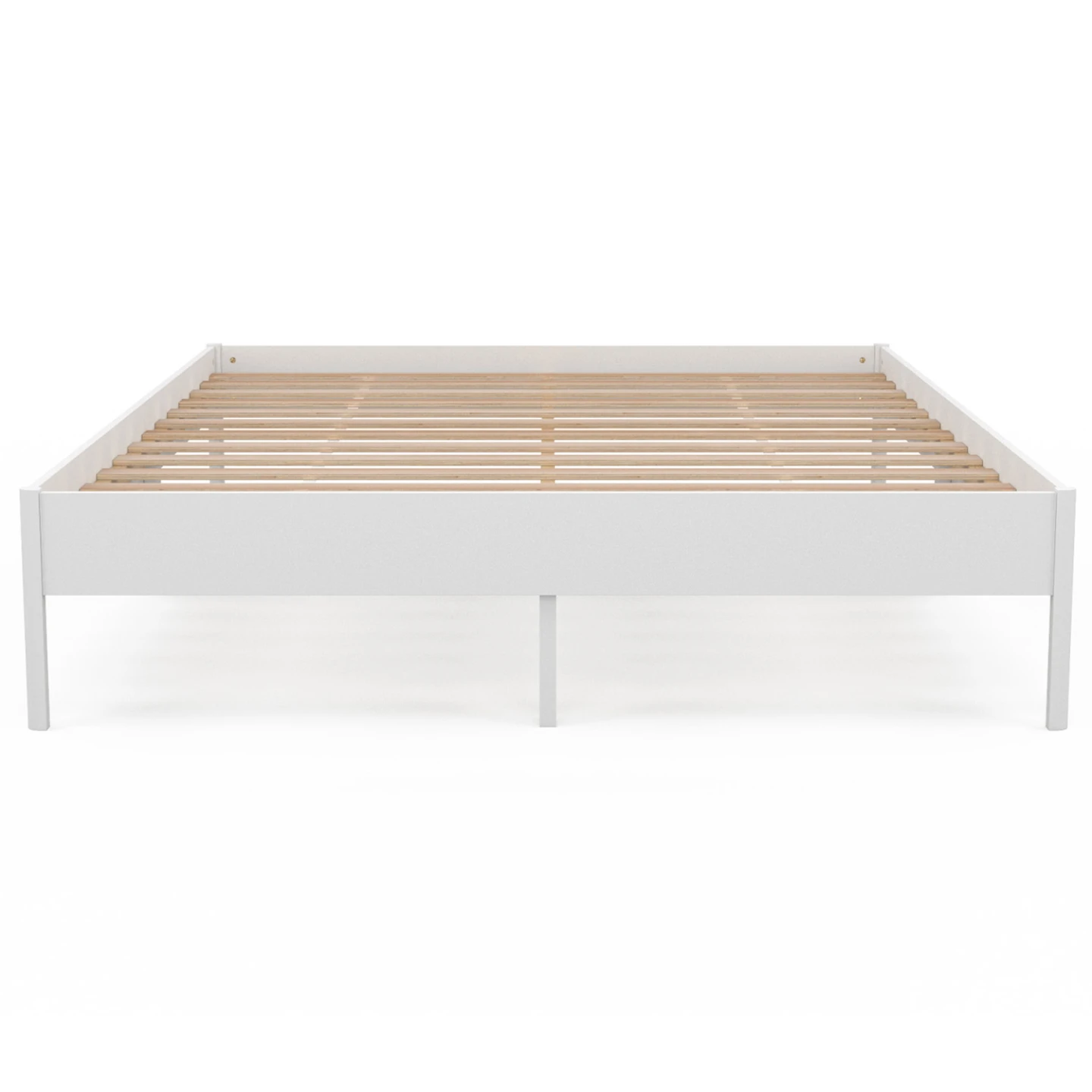 Cadre de lit double YAKUTA avec sommier 140 x 190 cm blanc