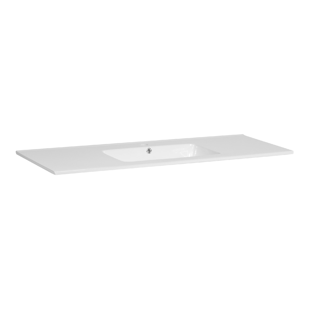 Brauer Starfall wastafel keramiek 120cm met kraangat wit glans