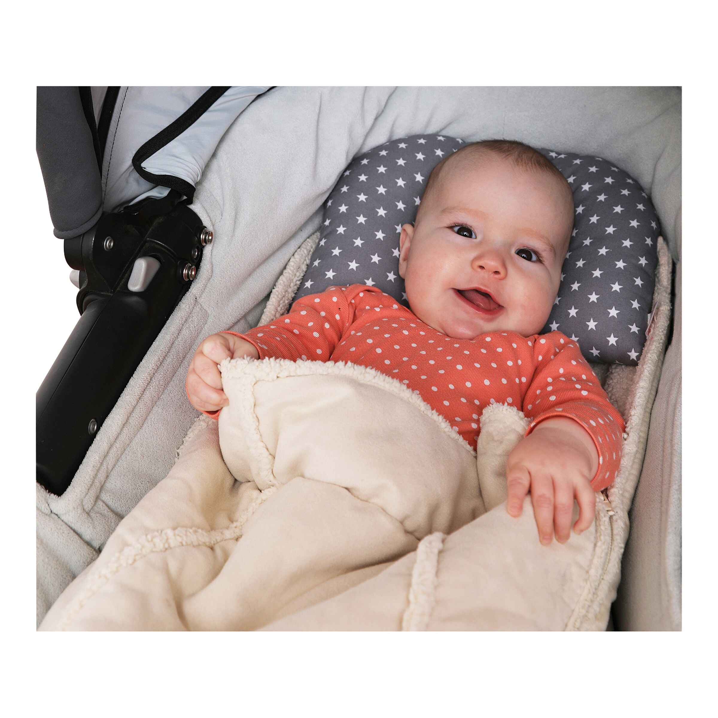 BabyDorm® Kinderwagen-Kopfkissen BuggyDorm grau / Jonna