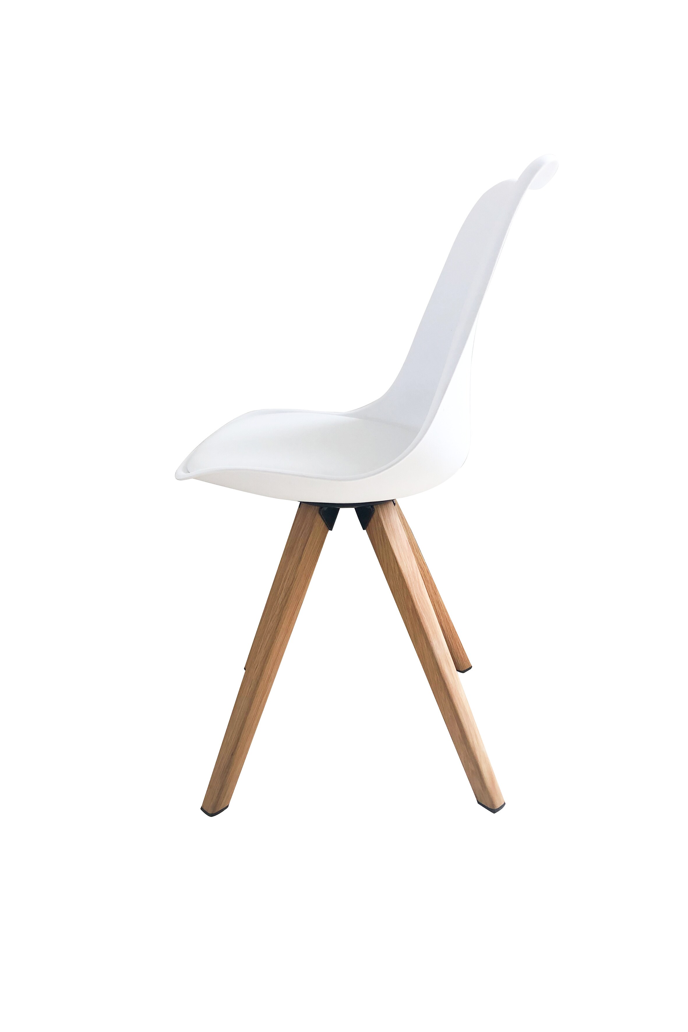 byLIVING Esszimmerstuhl KIRA, 2-er Set, Kunstleder weiß, Gestell Eiche-Optik