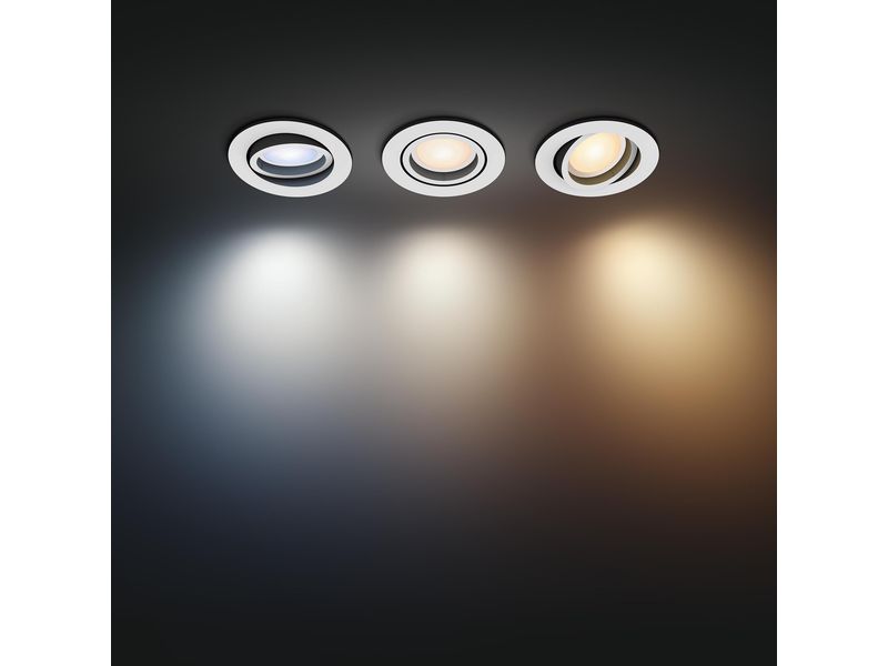 Philips Hue White Ambiance Milliskin Einbauspot 3er-Pack Ru Präzise Lichtlenkung in reinem Weiss