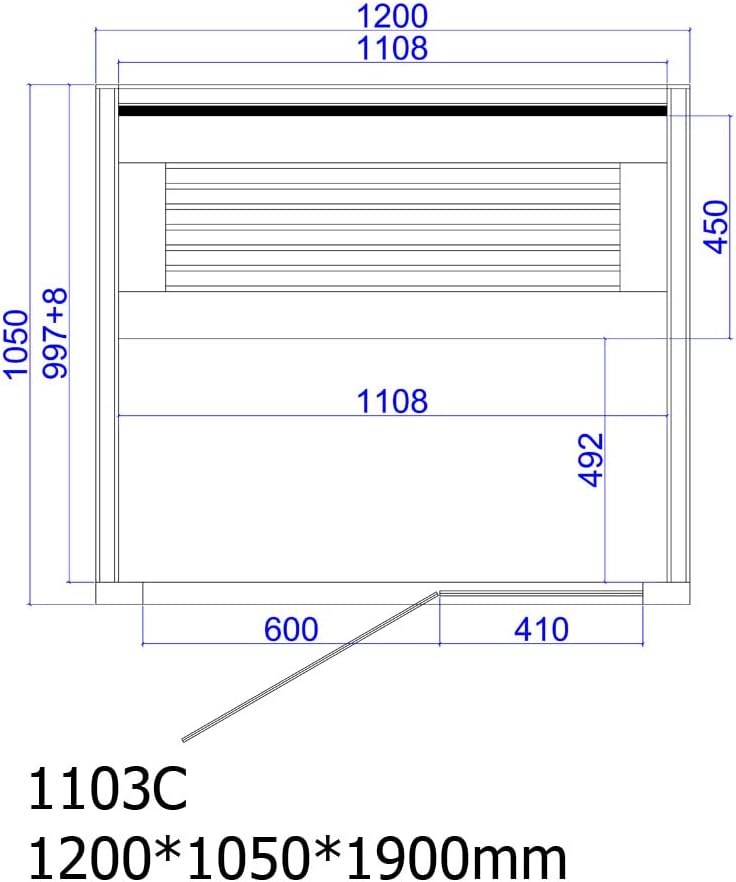 AWT KOS Sauna 1103C Hemlock/120x105/ohne Ofen