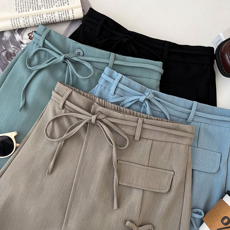 Babique - Hoge taille effen asymmetrische skort