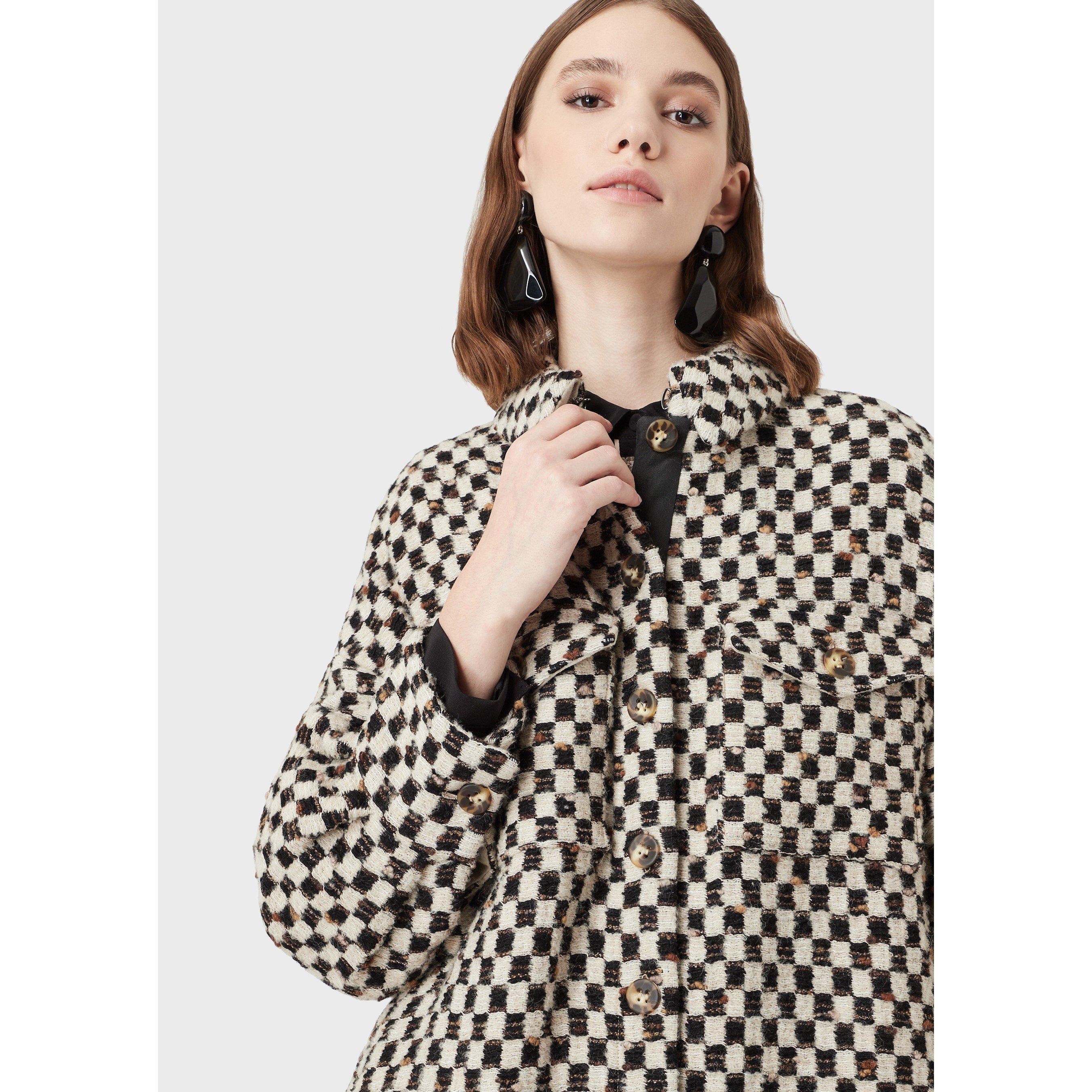 Emporio Armani Check Pattern Trench Coat