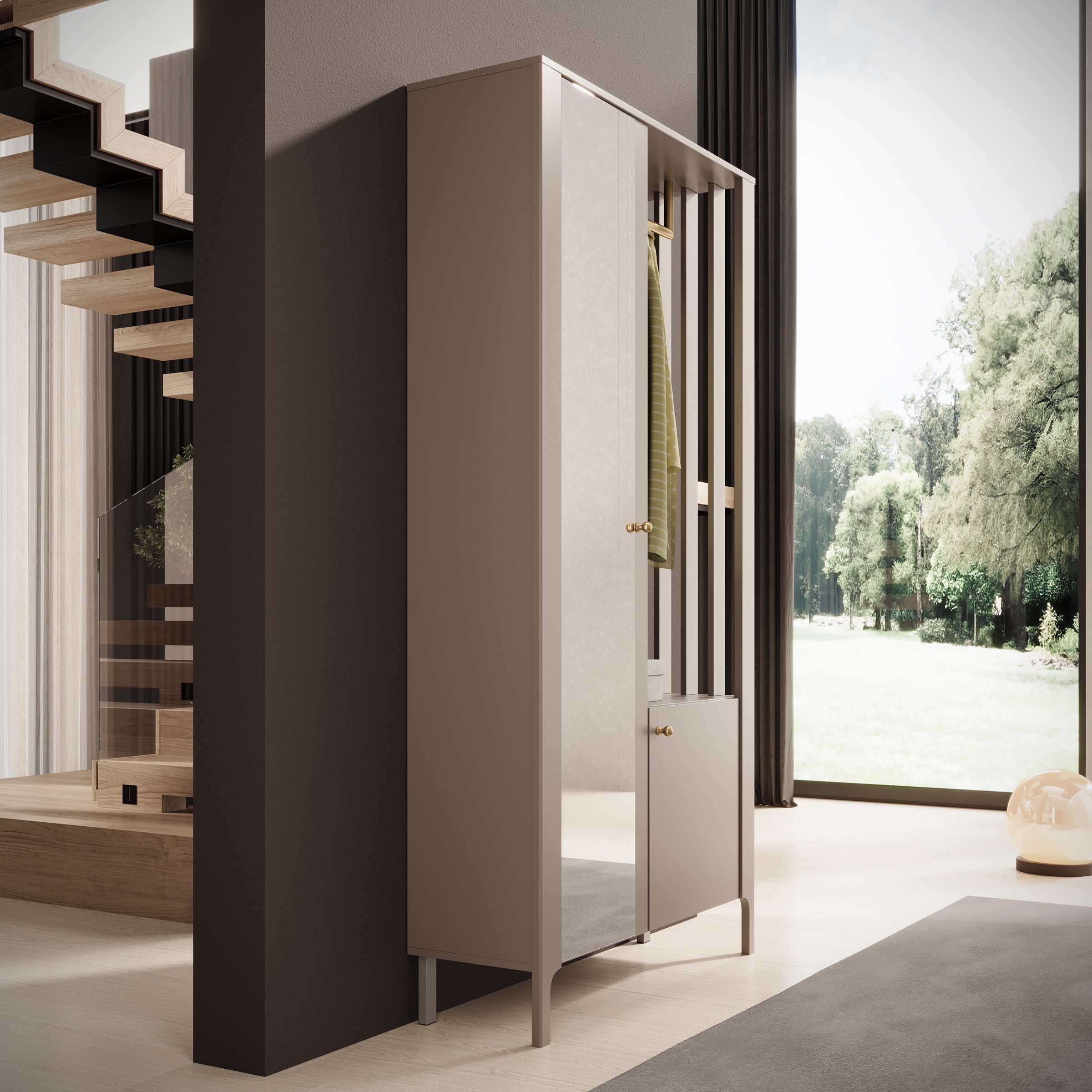 Madison - Kapstok met deur - Beige - 105x33x197 cm