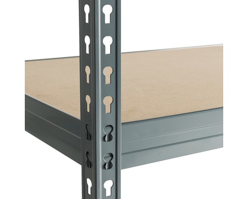 Robuuste stellingkast Robus 350, gegalvaniseerd, 190x150x60 cm, 4 houten legborden, draagvermogen 1400 kg